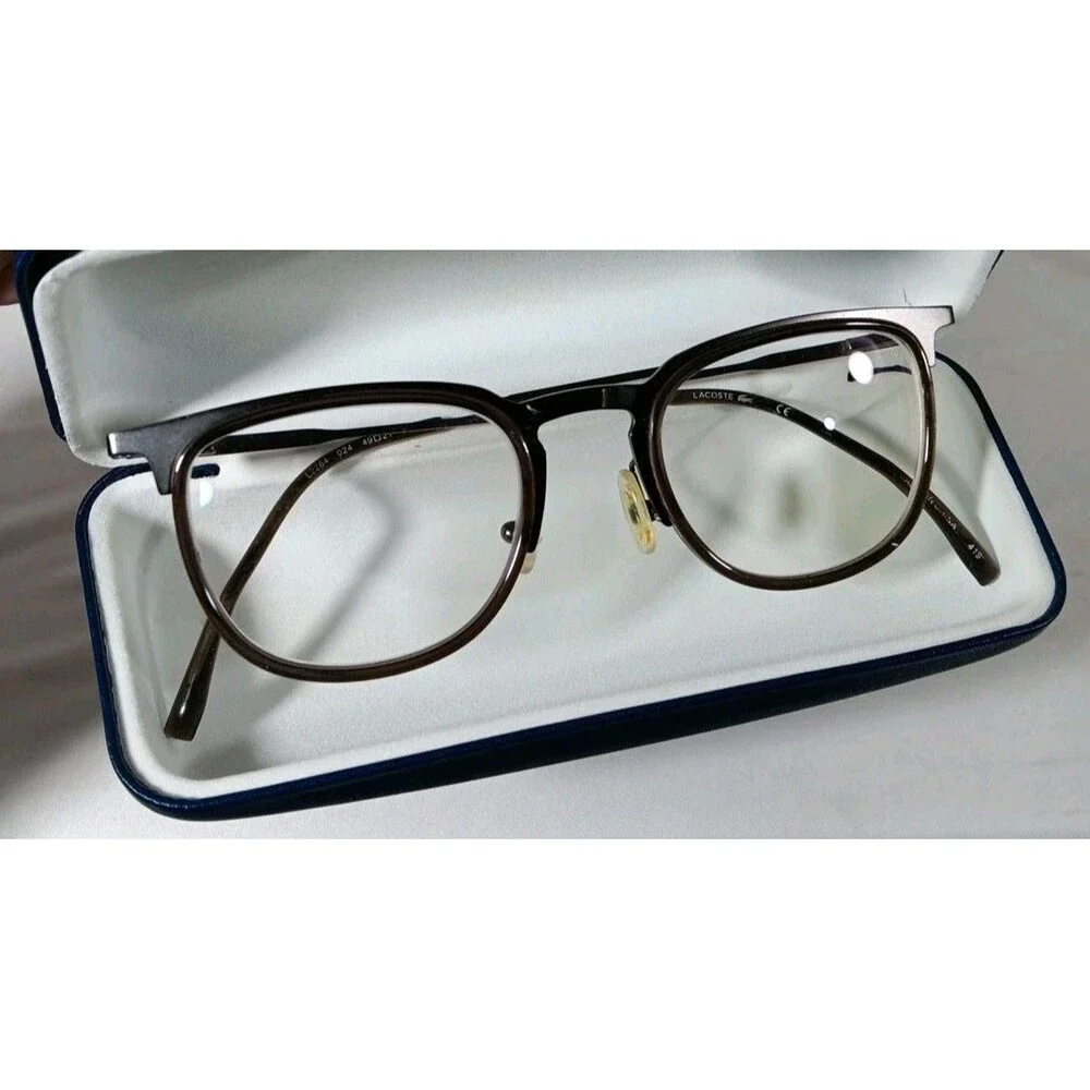 Lacoste L2264 024 Dark Grey Eyeglass Frames Only 49/21/145 Full Rim Hinged Stem